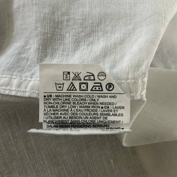 Old Navy Button down boys dressy shirt linen blend summer Easter pictures S 6-7 - Picture 3 of 4